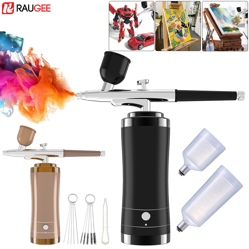 Airbrush Kit With Mini Compressor - Airbrush Akülü Airbrush Kiti Kompresörlü Taşınabilir