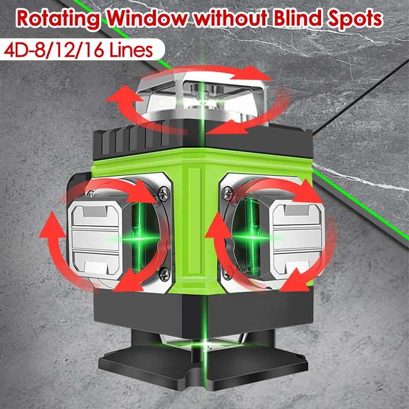 Laser Level 16 Lines 4D Green - 8/12/16 Çizgi Lazer Seviyesi 4D Yeşil