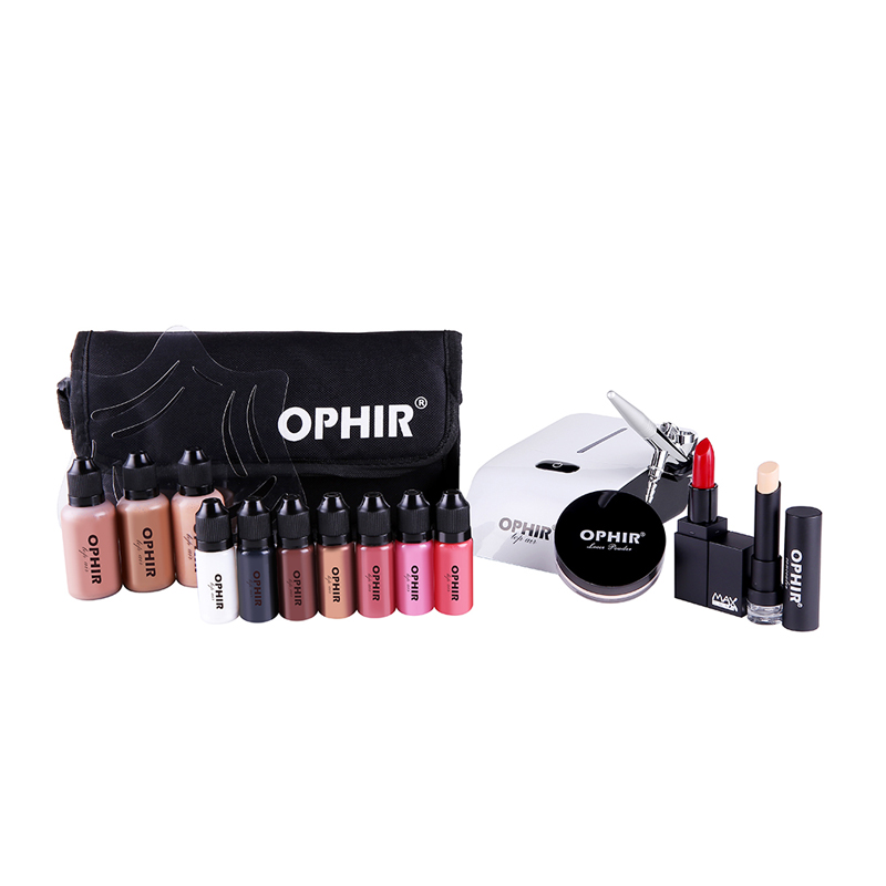 Airbrush Kit With Mini Compressor - OPHIR Pro Makyaj Seti 0.3mm Airbrush