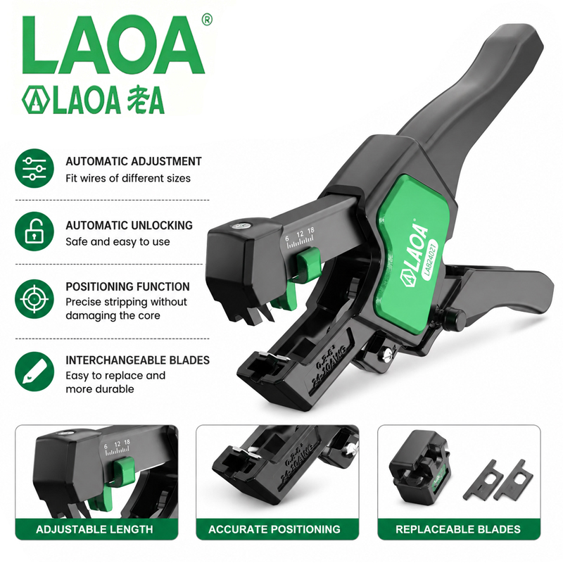Automatic Wire Stripper Cutter - LAOA LA824021 Otomatik Kablo Soyucu 0.2‑6.0mm²