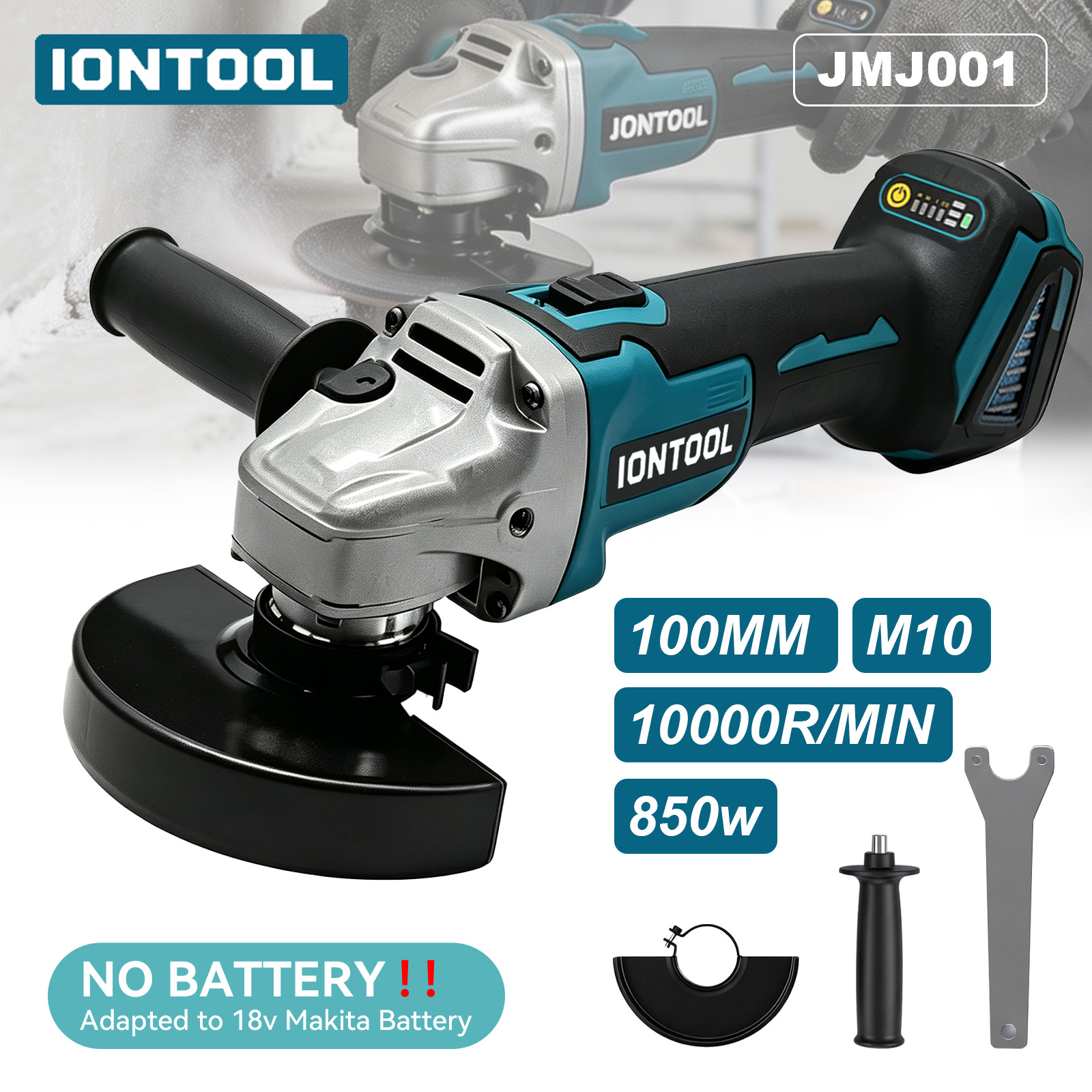 Brushless Angle Grinder Battery Powered - IONTOOL 850W 100mm Akülü Açı Taşlama