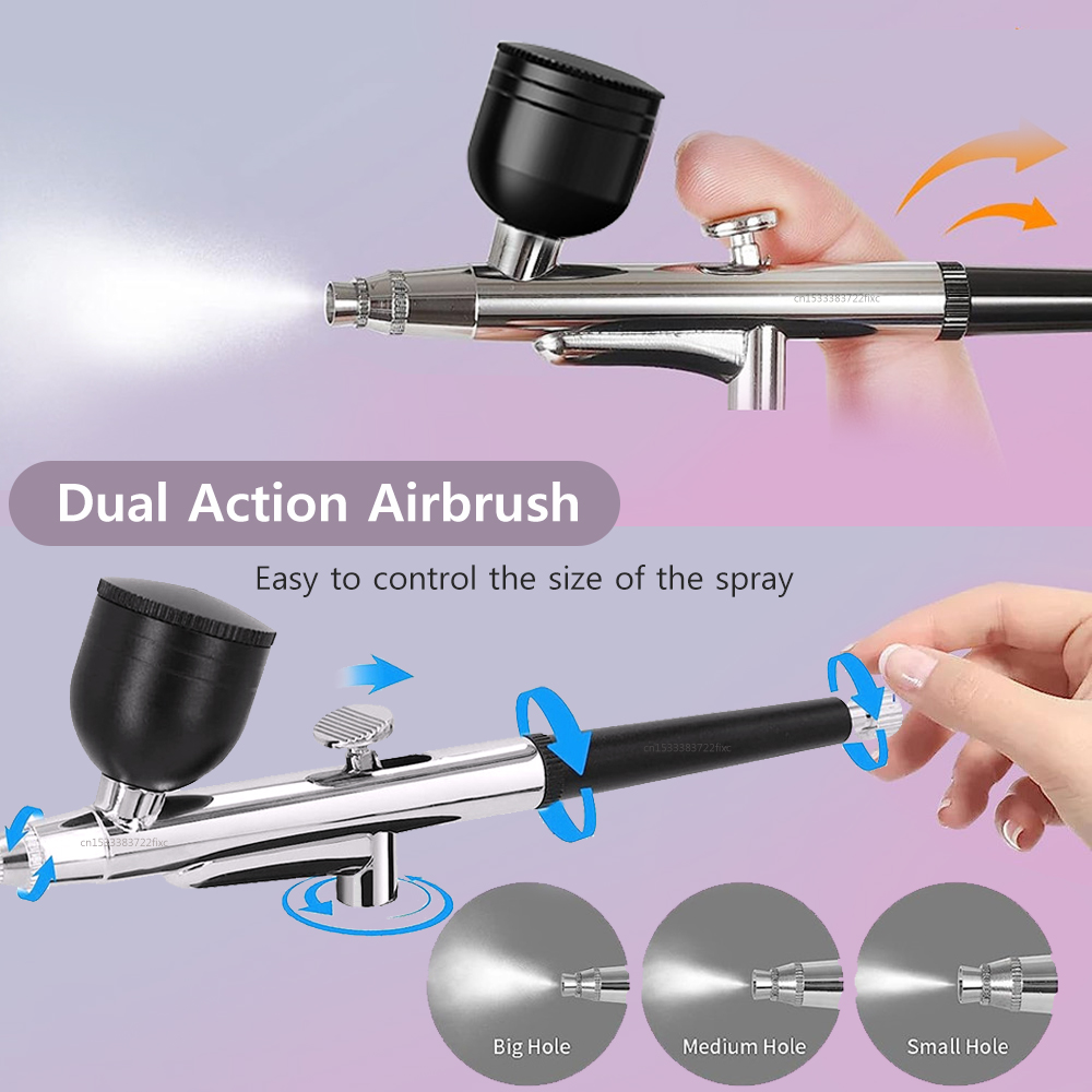 Airbrush Kit With Mini Compressor - 0,3 mm Hassas Nozullu Profesyonel Sınıf