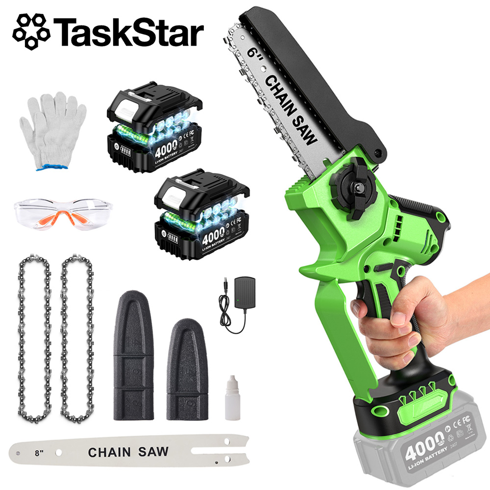 Mini Electric Chainsaw 6 Inch - TaskStar Fırçasız Elektrikli Testere 6 ve