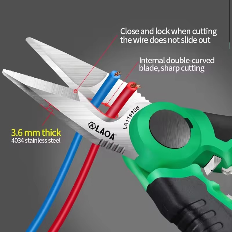 Automatic Wire Stripper Cutter - LAOA Elektrikçi Makası 6/7/8 İnç Kablo
