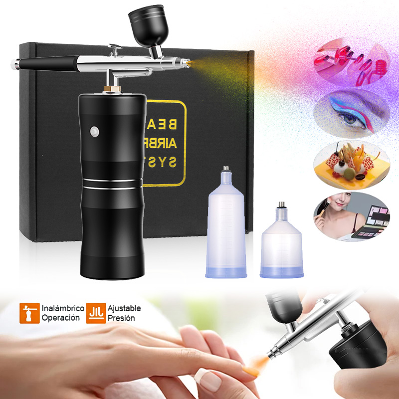 Airbrush Kit With Mini Compressor - Oksijen Sprey Mini Hava Kompresörü Kiti