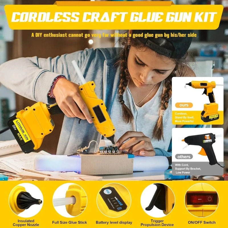 Orijinal Kablosuz Elektrikli E - Hot Melt Glue Gun Cordless incelemesi ve fiyatı