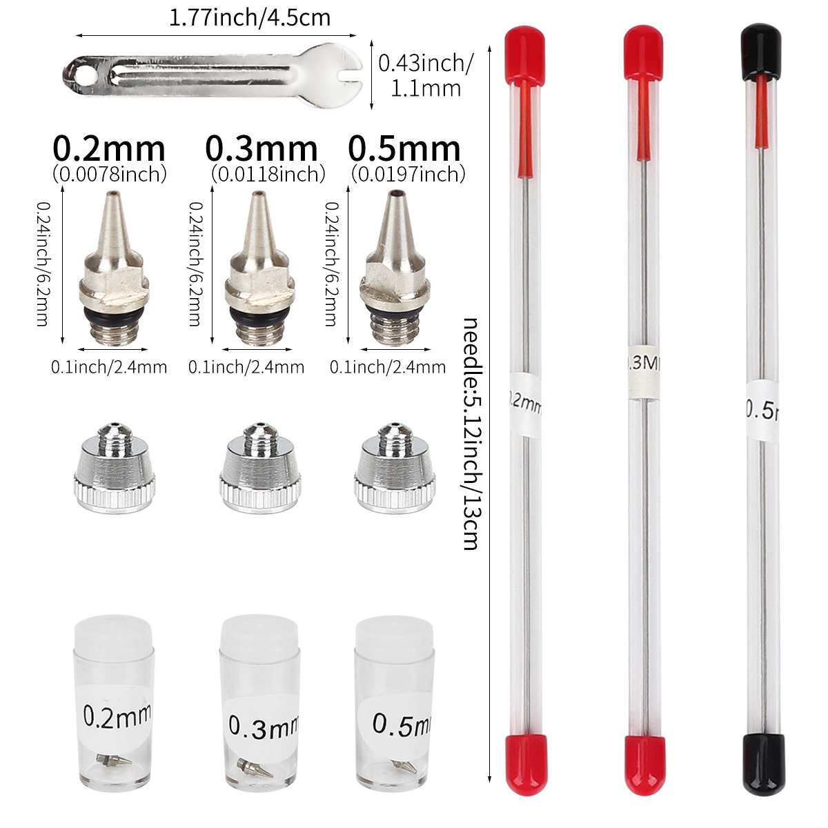 3 adet set 0.2/0.3/0.5mm Airbr - Airbrush Kit With Mini Compressor incelemesi ve fiyatı