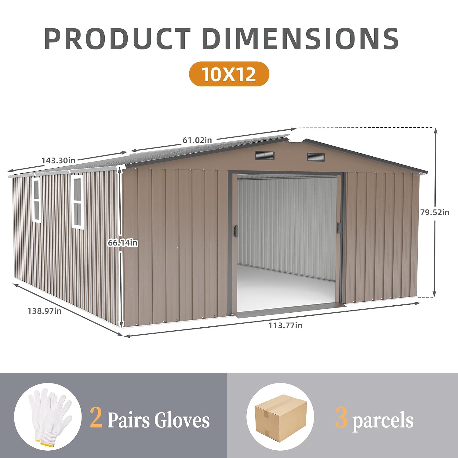 10x12 FT Dış Mekan Depolama Ku - Garden Tools incelemesi ve fiyatı