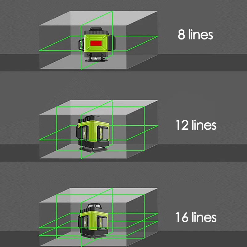 8/12/16 Çizgi Lazer Seviyesi 4 - Laser Level 16 Lines 4D Green incelemesi ve fiyatı