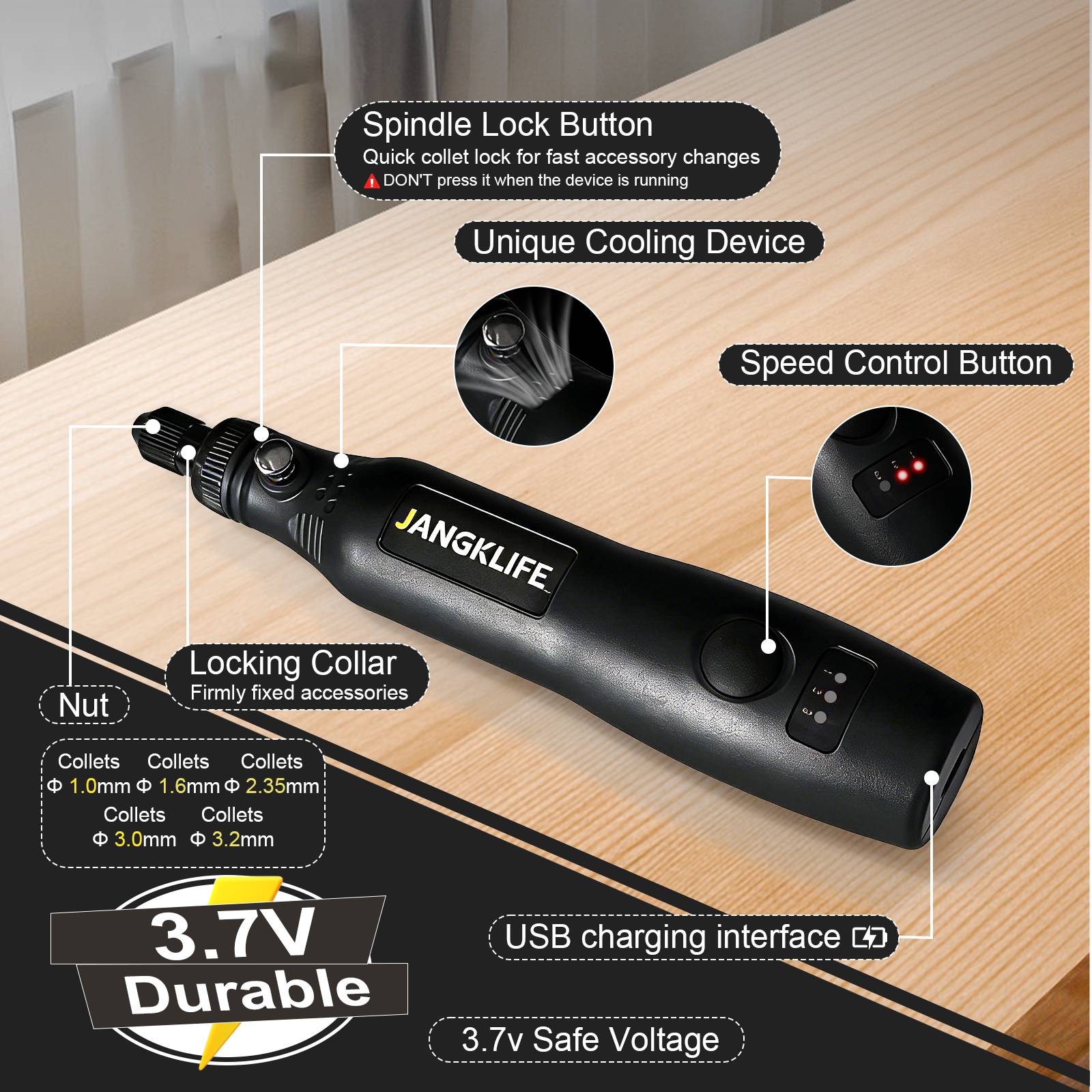 JANGKLIFE USB Akülü Döner Alet - Cordless Rotary Tool Kit Accessories incelemesi ve fiyatı