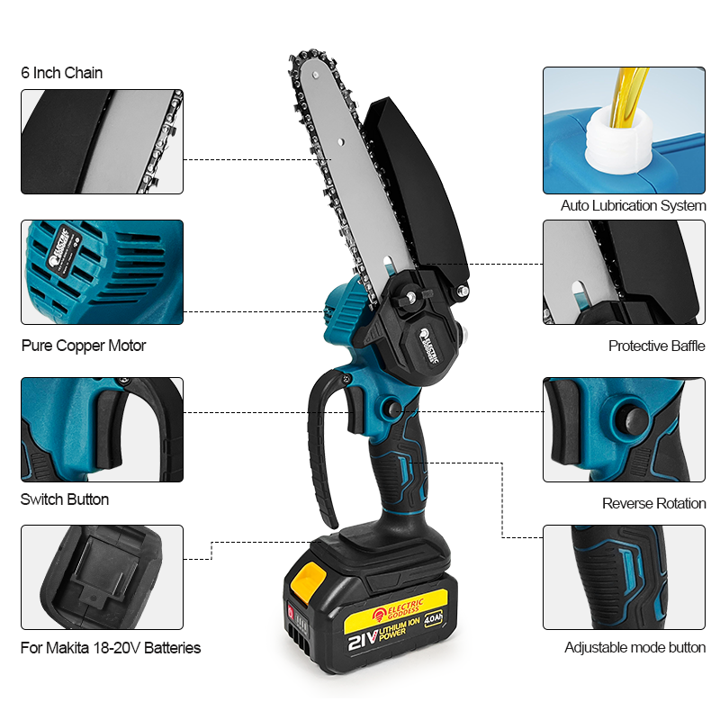 1700RPM 6 İnç Mini Kablosuz El - Mini Electric Chainsaw 6 Inch incelemesi ve fiyatı