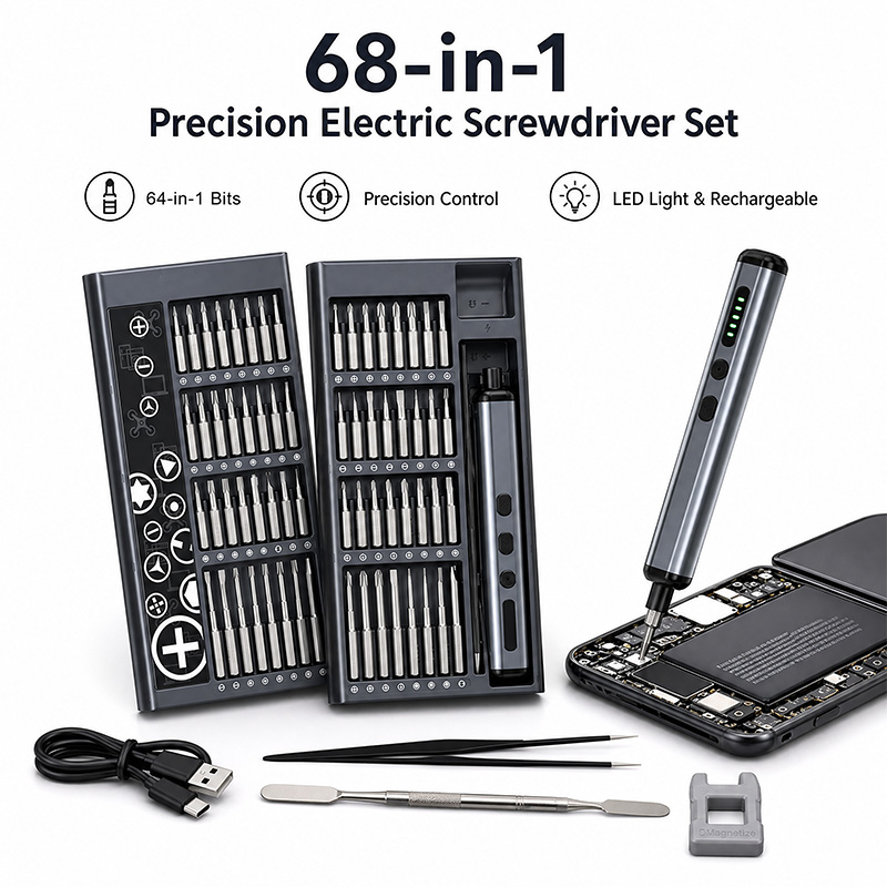 68'i 1 Arada Hassas Elektrikli - Electric Screwdriver Rechargeable Usb incelemesi ve fiyatı